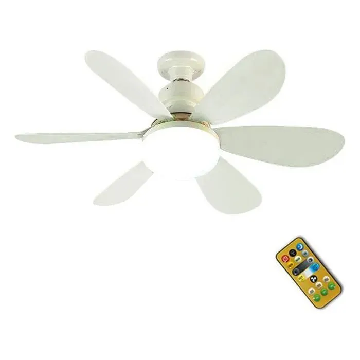 Ventilateur de plafond avec éclairage - Silencieux Intelligent avec télécommande - Salle à manger ou chambre - Blanc