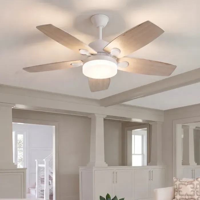 Ventilateur de plafond avec éclairage5 pales 42poucespour salon/salle à mangercouleur bois Vitesse lumineuse et du vent réglables