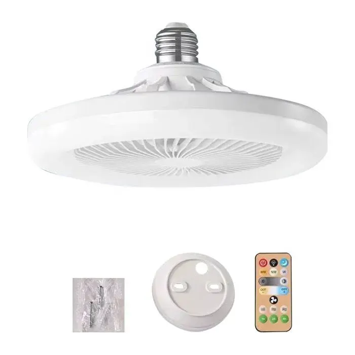 Ventilateur de plafond avec lampe intégrée - Silencieux Trois vitesses - Salon chambre à coucher