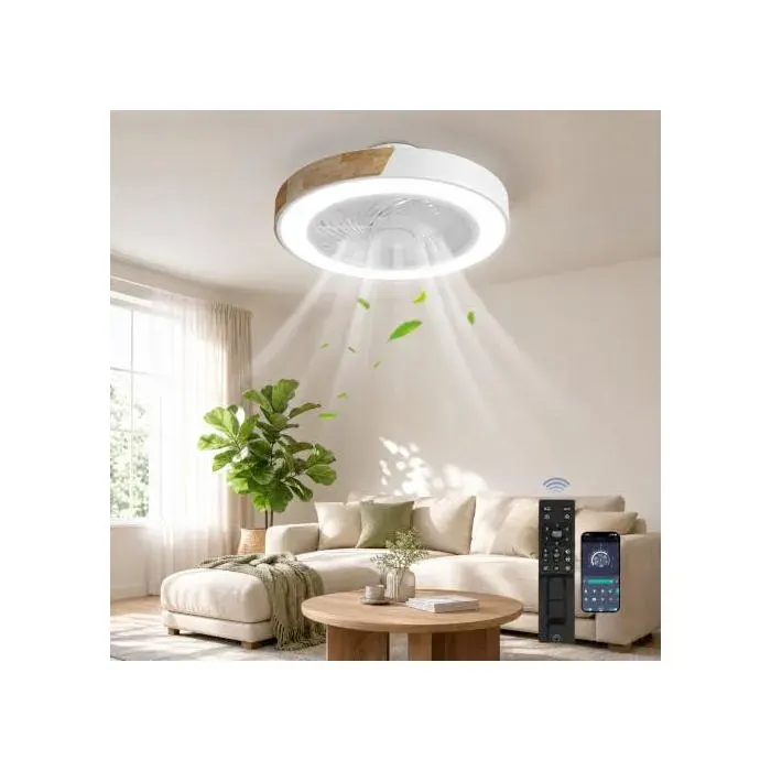 Ventilateur de plafond avec lampe intégrée - YUYE - 50 cm - LED - 6 vitesses - 3 températures de couleur