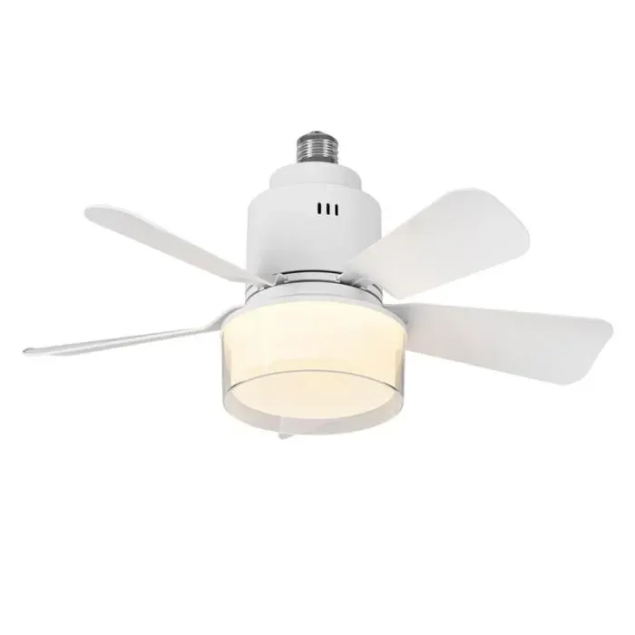 Ventilateur de Plafond avec Lampe LED 2-en-1 Télécommandesur Douille E274 Vitesses et 3 Températures de Couleurblanc