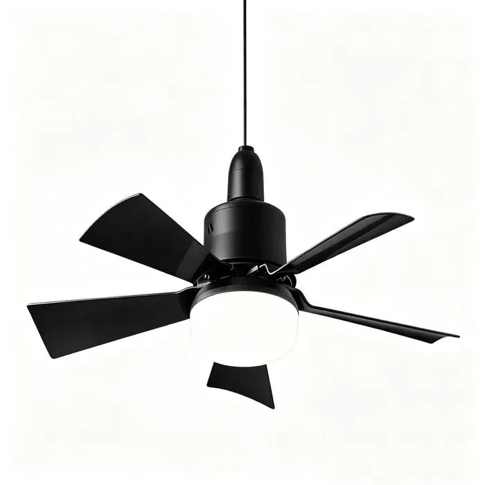 Ventilateur de plafond avec lampe Ventilateur de plafond avec télécommande 3 Vitesses 5 Pales 30W pour Cuisine Chambre Salon — coloris Blanc