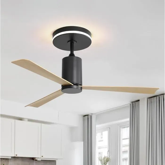 Ventilateur de plafond avec lumiere - 132 cm - télécommande - moteur CC réversible silencieux