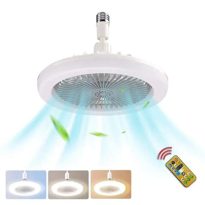 Ventilateur de Plafond avec Lumiere 3 Vitesses Réglables Intensité Variable Fonction daromathérapie Télécommande Minuterie
