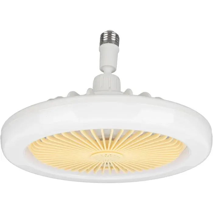 Ventilateur de Plafond avec Lumière 360° Low Profile LED Ventilateur de Plafond E27 Silencieux Plafonnier Douille Ventilateur