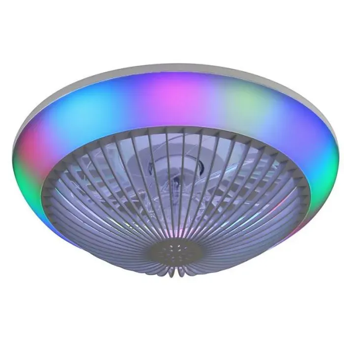 Ventilateur de plafond avec lumiere - 38 cm - contrôle via application -- silencieux - 3 couleurs + RGB - mi VENTILATEUR DE PLAFOND