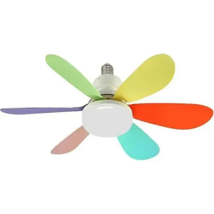 Ventilateur de Plafond avec Lumière E27 Télécommande Moteur Silencieux 3 Vitesses Design Moderne pour Salon et Chambre