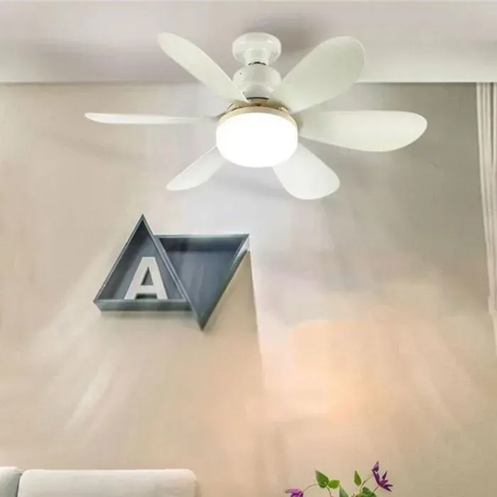 Ventilateur de plafond avec lumière - Éclairage intégré - Télécommande incluse - 6 pales - 3 vitesses réglables SANPIE