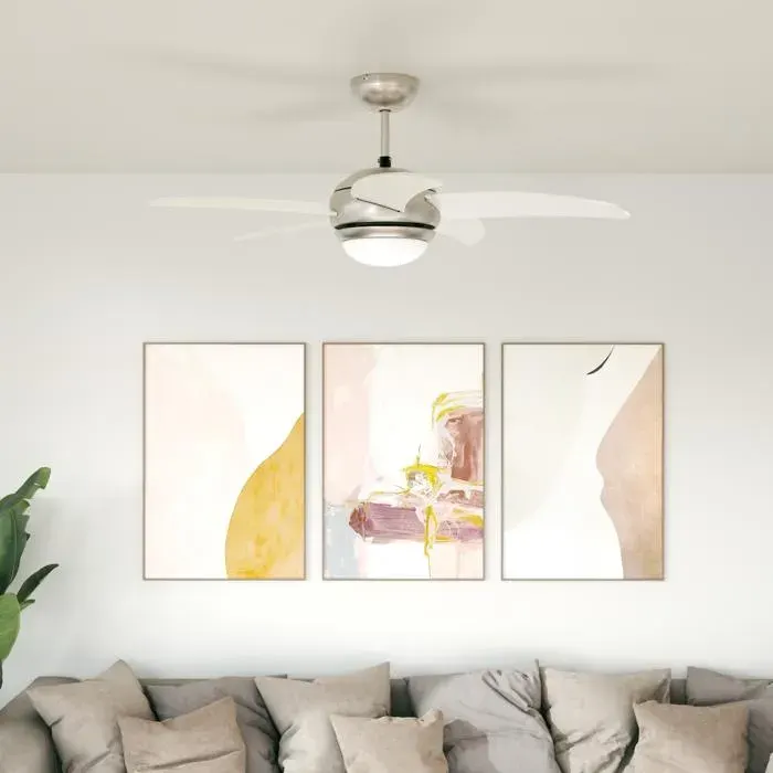 Ventilateur de plafond avec lumière et télécommande ø 110 cm - 110 x 42 cm - COCO - Acier - réglable 380yyo96r