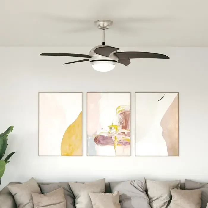 Ventilateur de plafond avec lumière et télécommande ø 110 cm - 110 x 42 cm - COCO - Acier - réglable 948pdi17h