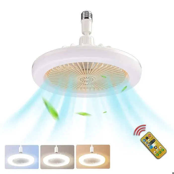 Ventilateur de Plafond avec Lumiere et Télécommande 3 Vitesses Dimmable LED Silencieux Minuterie pour Salon Chambre à Coucher