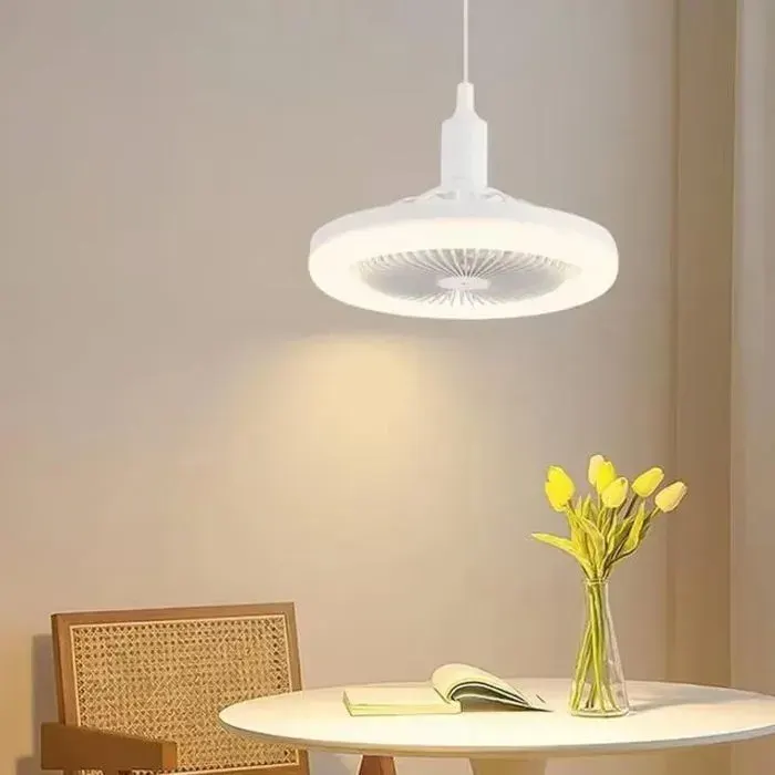 Ventilateur de plafond avec lumière et télécommande 3 vitesses E27 3 couleurs 3000 K-6500 K ventilateur à variable lumière