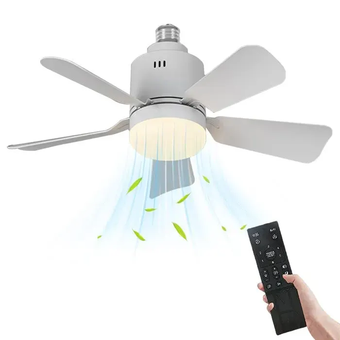 Ventilateur de Plafond avec Lumière et Telecommande 45cm LED Lampe Ventilateur Plafond Dimmable avec 5 Pales 3 Vitesses Silencieux