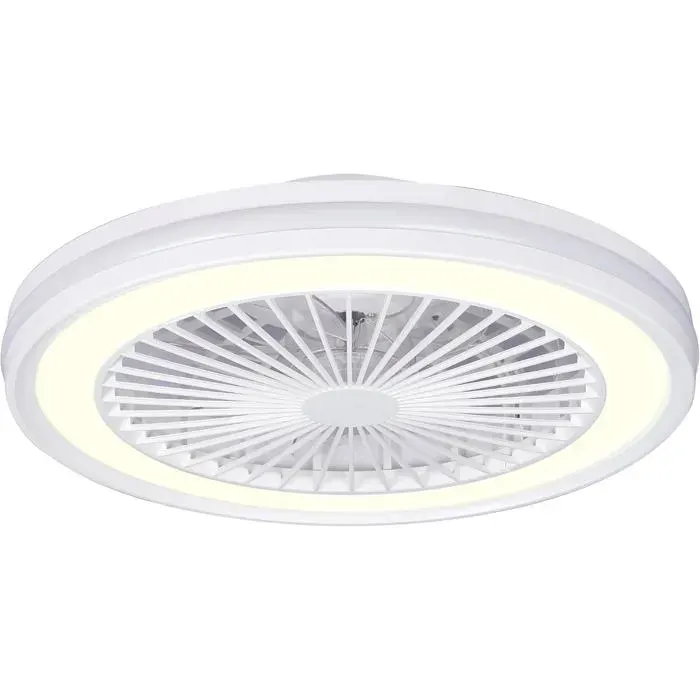 Ventilateur de Plafond avec Lumière et TelecommandeØ48cmSilencieux Moteur DC6 VitessesMode Été/Hiver40W 3800LM Plafonnier LED