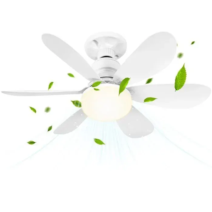 Ventilateur de Plafond avec Lumière et Telecommande 52CM 40W Petit Dimmable Ventilateur Plafond LED avec Do VENTILATEUR DE PLAFOND