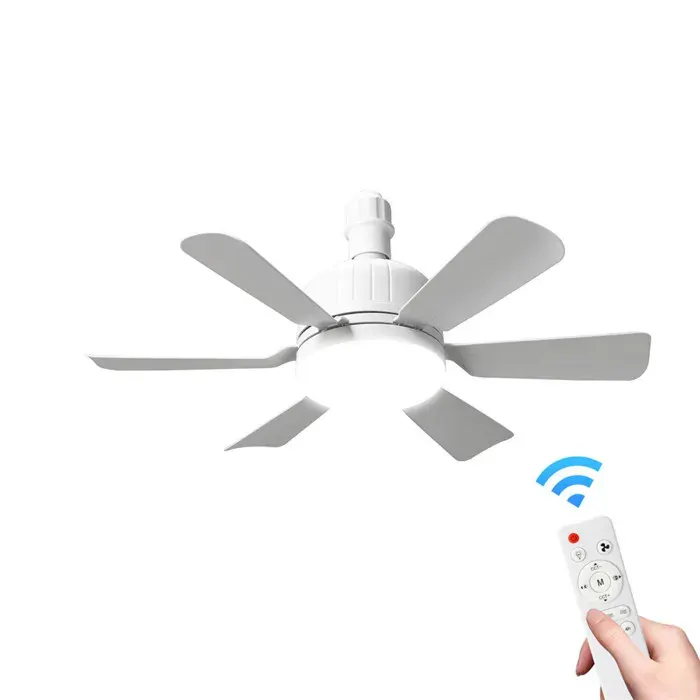 Ventilateur de plafond avec lumière et télécommande LED Ventilateur Dimmable Plafonnier avec 40W Culot E27 3 vitesses 3 couleurs