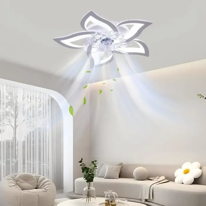 Ventilateur De Plafond Avec Lumière Et Télécommande - Ventilateur De Plafond Silencieux 50 W - Avec Minuterie - 6 Vitesses