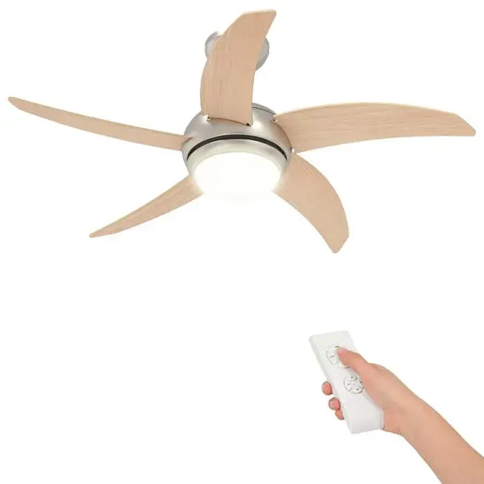 Ventilateur de plafond avec lumière et télécommande - vidaXL - acier chromé et bois technique - sonoma - Ø 110 cm 1819778