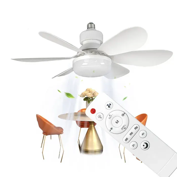 Ventilateur de Plafond avec Lumière et Telecommande42CM 30W Petit Dimmable Ventilateur LEDLustre Ventilateurs de Plafond Chambre