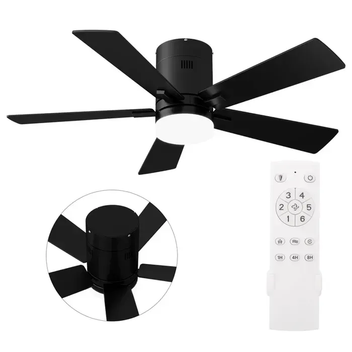 Ventilateur de plafond avec lumière LED - 106.6 cm (42) - Moteur DC 5 Pales Télécommande Silencieux & Inverseur - Blanc