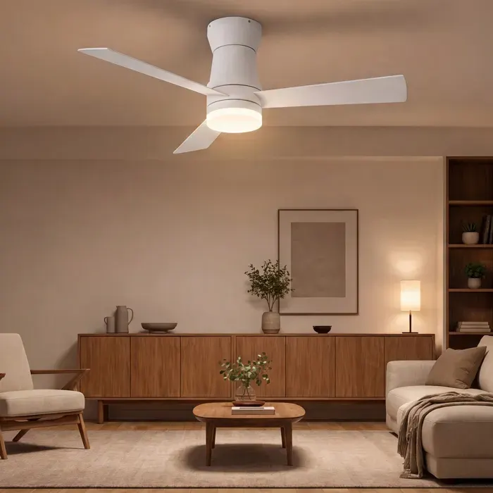 Ventilateur de Plafond avec Lumière LED 132 cm Blanc Silencieux Moteur DC 6 Vitesses Réversible Télécommande