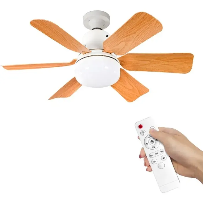Ventilateur de Plafond avec Lumière LED 40W et Télécommande 3 Vitesses Vent Minuterie pour Salon et Chamber 85-265V Avec Douille