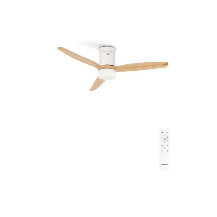 Ventilateur de Plafond avec Lumière LED et Télécommande - 132 cm 6 Vitesses Marron Silencieux
