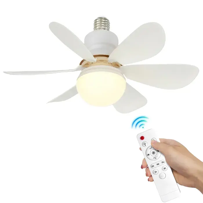 Ventilateur de plafond avec lumière LED et télécommande – 6 pales – 3 vitesses – 3 températures de couleur - Minuterie