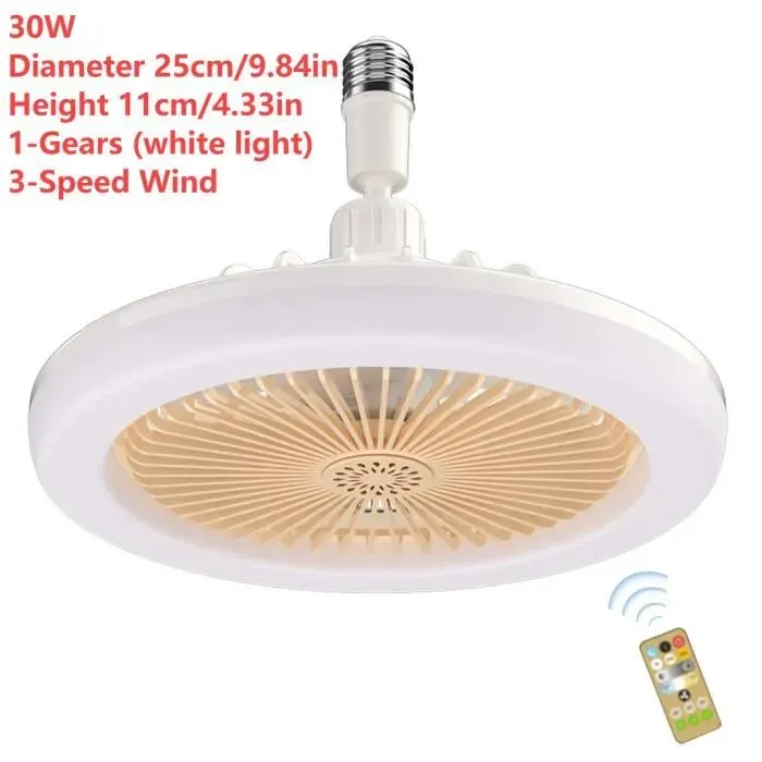 Ventilateur de Plafond avec Lumière LED et Télécommande45WRotation à 360 °RefroidissementVentilateur Électrique- 30W yellow