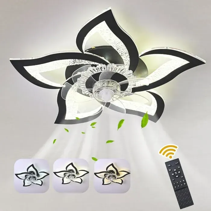 Ventilateur De Plafond Avec Lumière Led Mable 6 Vitesses Lustre Ventilateur De Plafond Avec Télécommande Plafond Avec Lampe[VP46]