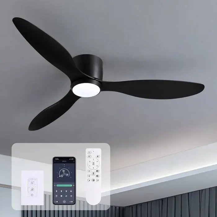 Ventilateur de plafond avec lumière LED télécommande 6 vitesses mode inversé minuterie 1/2/4/8h design compact silencieux 42