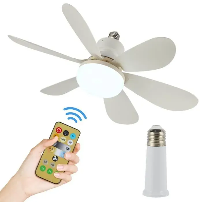 Ventilateur de plafond avec lumière - MARQUE - 30W - Télécommande - 3 vitesses - LED blanc neutre