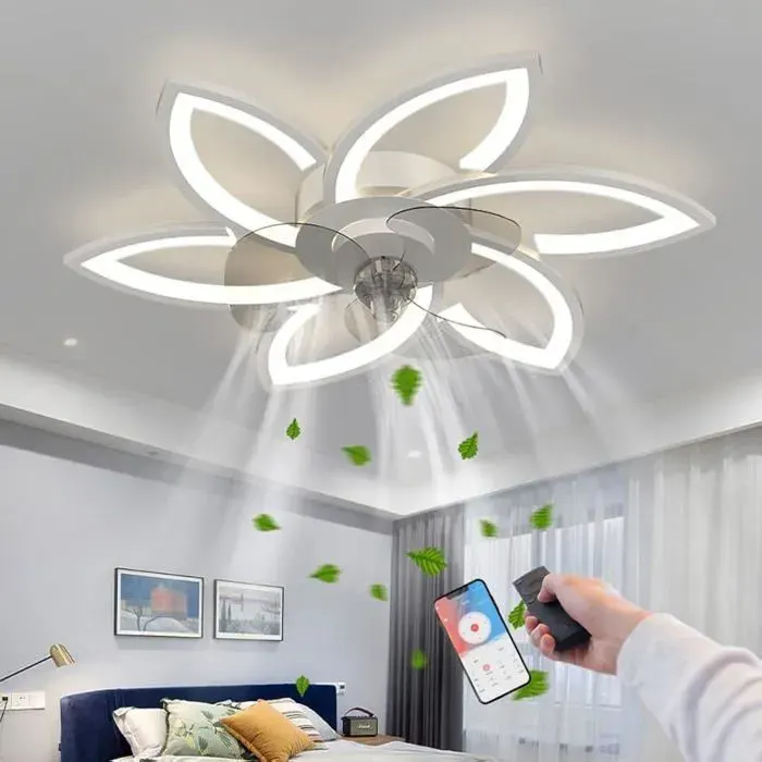 Ventilateur de Plafond avec Lumière Moderne Fleur Ventilateur de Plafond avec éclairage Sourdine Dimmable VENTILATEUR DE PLAFOND