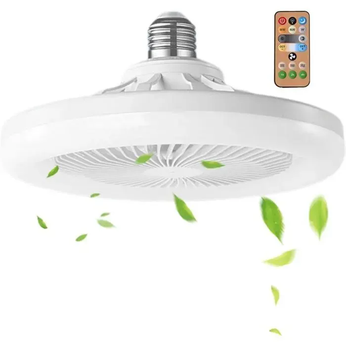 Ventilateur de plafond avec lumière - Nosheir - Conception 2 en 1 - Luminaire LED compatible E26/E27