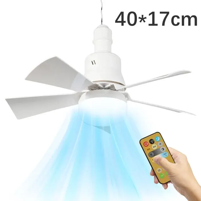 Ventilateur de plafond avec lumières et télécommande E27 vis ménage télécommande fleur ventilateur lumière 30W 3 vitesses 3 modes