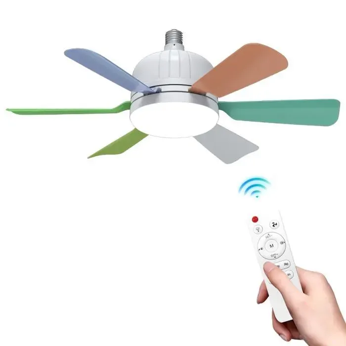 Ventilateur de plafond avec Lumières - JOULLI - E27 40W - 3 vitesses - 2400 lumens - Télécommande