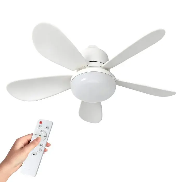 Ventilateur de Plafond avec Lumières LED et Télécommande 3 Couleurs 3 Vitesses Minuterie pour Chambre Cuisine Salle de Bain