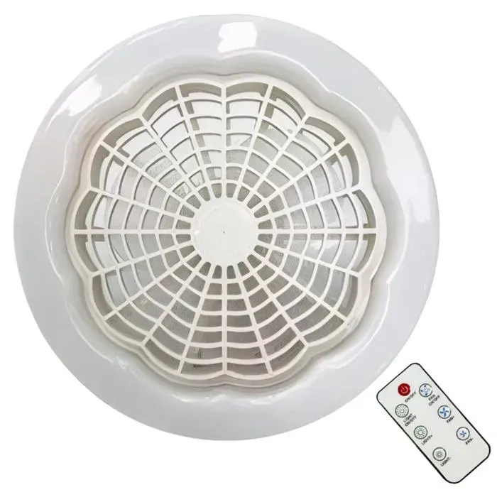 Ventilateur de plafond avec télécommande de télécommande Ventilateur de plafond Light E27 Fan de ventilateur à douille 9.1 pouces
