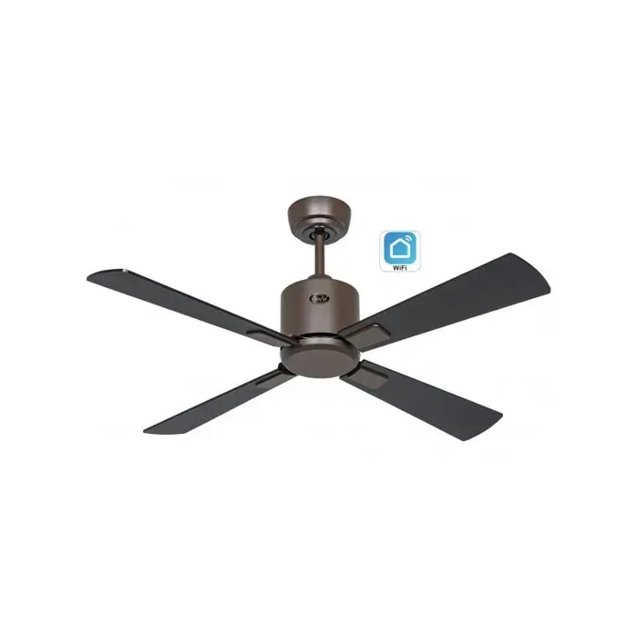 Ventilateur de plafond avec WiFi CasaFan 949101W ECO NEO III 103 cm moteur bronze/ pales réversibles noir et teck
