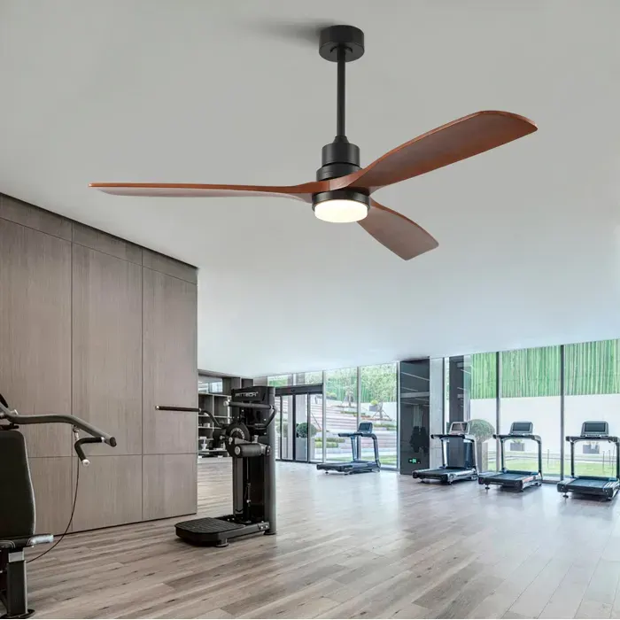 Ventilateur De Plafond Bois Noir Ventilateur Plafond Led FloraGrace Pour Salon Avec Télécommande 150x150x45cm
