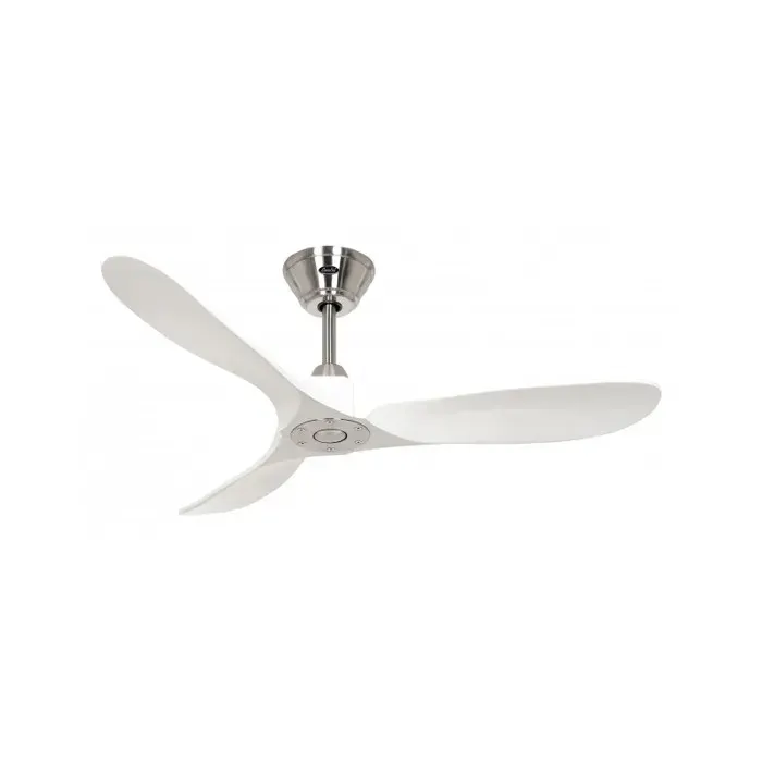 Ventilateur de plafond CasaFan 312228 ECO GENUINO 122 cm moteur chromé brossé/pales blanc mat