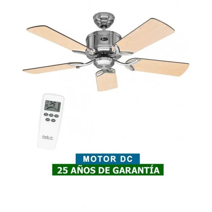 Ventilateur de plafond CasaFan 510382 ECO ELEMENTS 103 cm wengé ou érable/ chrome brossé