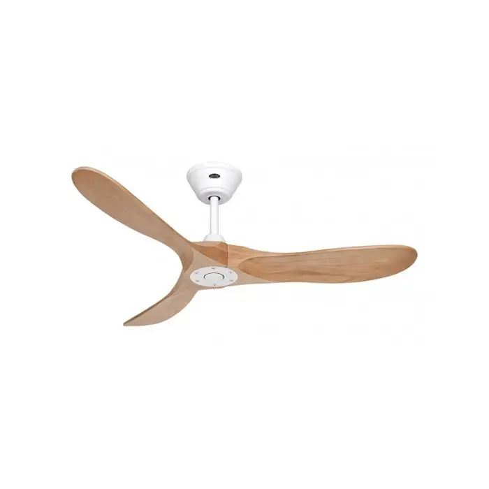 Ventilateur de plafond - CASAFAN - ECO GENUINO - 122 cm - Blanc mat/Chêne moyen - Télécommande