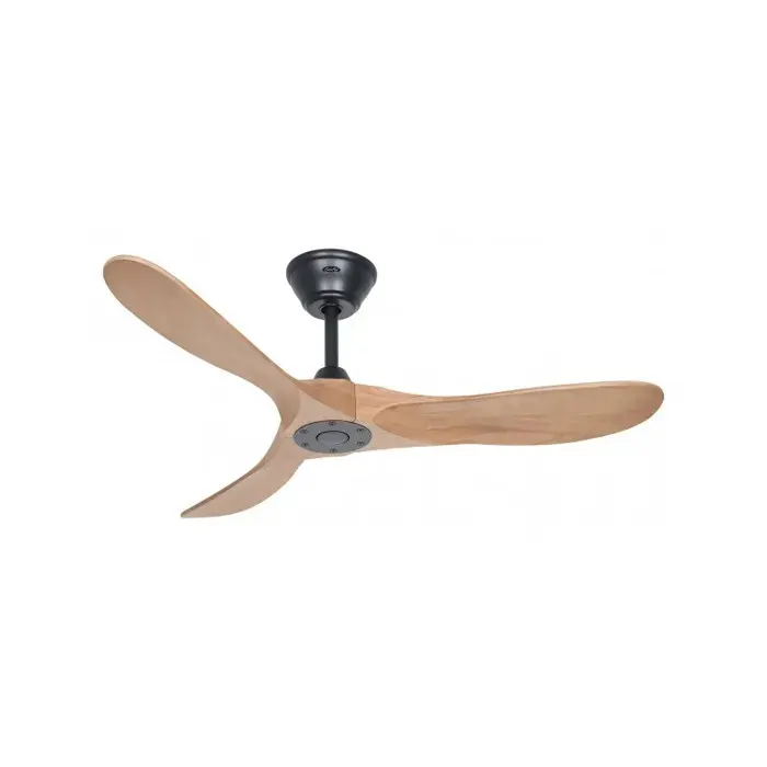 Ventilateur de plafond - CASAFAN - ECO GENUINO - 122 cm - Noir mat - Chêne moyen
