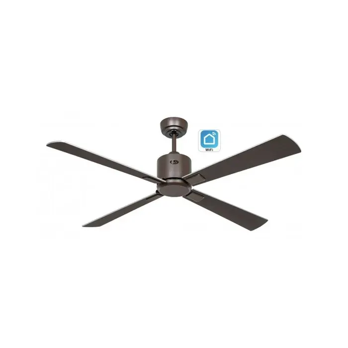 Ventilateur de plafond CasaFan ECO NEO III 132 cm avec WiFi 949242W moteur en bronze / pales réversibles wengé et argent