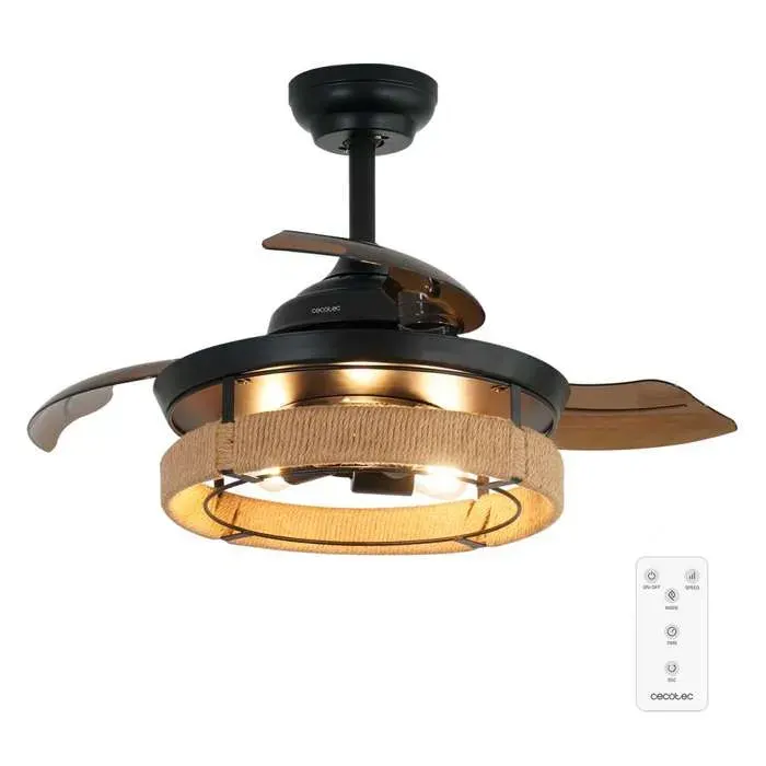 Ventilateur de plafond Cecotec EnergySilence Aero 3600 Invisible au design naturel avec éclairage LED moteur CC 25 W