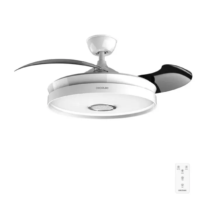 Ventilateur de plafond - CECOTEC - Energysilence Aero 4360 Invisible Sound - 35W - LED 3 intensités - Haut-parleur Bluetooth — coloris Blanche
