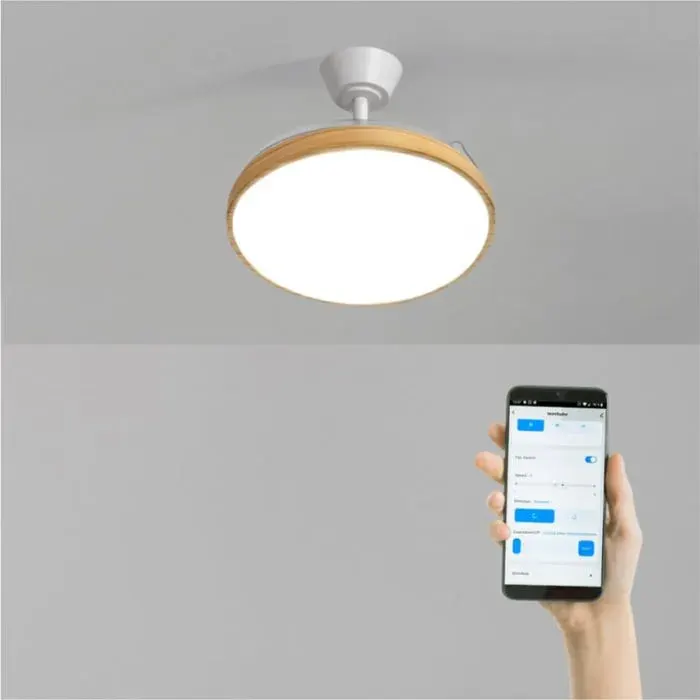 Ventilateur de plafond - Create - Avec lumière - Pales rétractables - LED 3 températures - WiFi