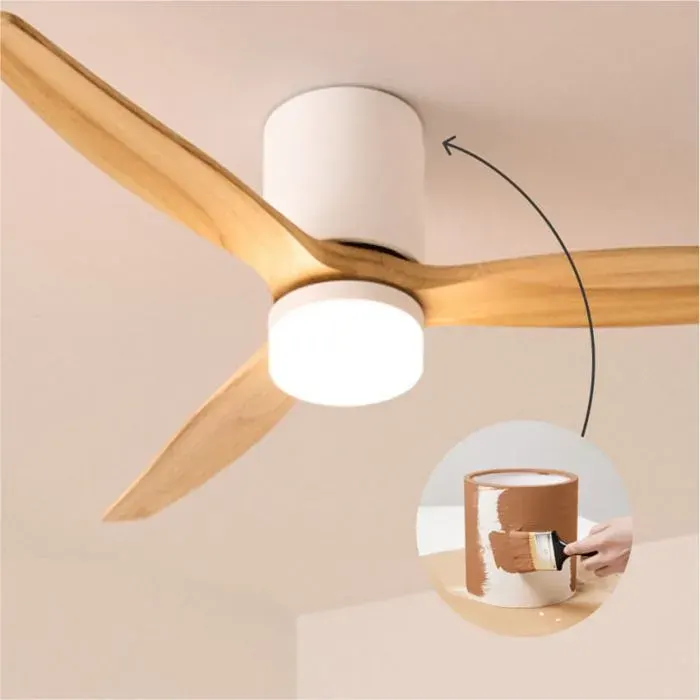 Ventilateur de plafond - Create - Avec lumière - Silencieux - Ø132cm - Bois clair
