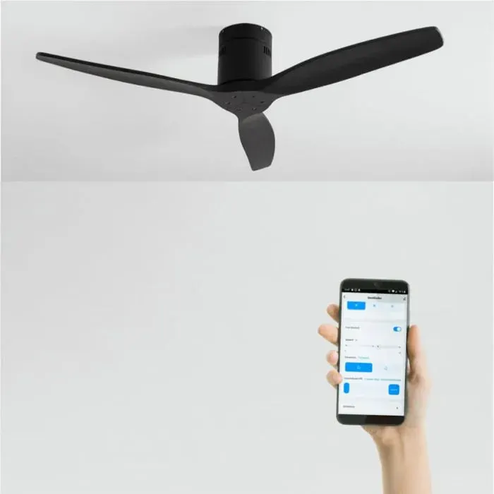 Ventilateur de plafond - Create - Sans lumière - Silencieux - Ø132 cm - Noir